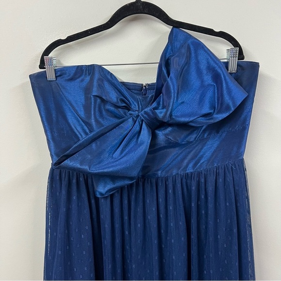 Anthropologie Hutch Tulle Navy Bowtie Midi Dress - Picture 5 of 16